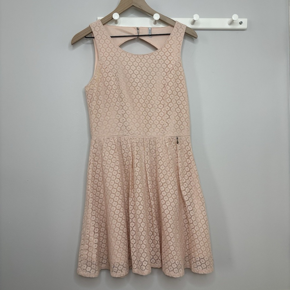 Lace Sleeveless Dress Mini 38/6 Boho Cottage Fairy Pink Feminine Dainty Romantic